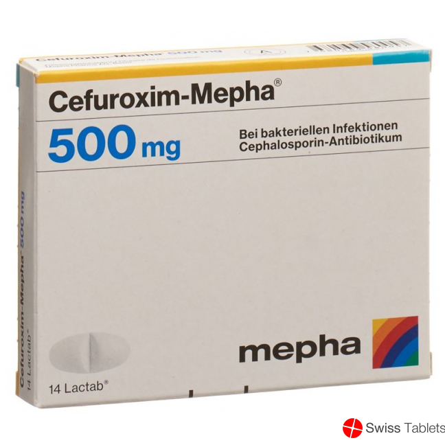 Cefuroxim Mepha Lactabs 500mg 14 Stück buy online