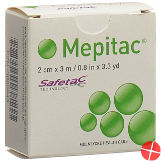 Mepitac Safetac fixation bandage 2cmx3m silicone Mepitac Safetac fixation bandage 2cmx3m silicone