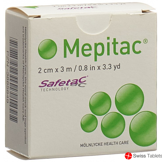 Mepitac Safetac fixation bandage 2cmx3m silicone buy online
