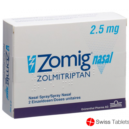 Zomig Nasal Nasenspray 2.5mg Monodosis 2 Stück buy online