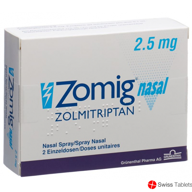 Zomig Nasal Nasenspray 2.5mg Monodosis 2 Stück buy online