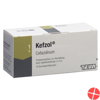 Kefzol Trockensubstanz 1g Durchstechflasche 10 Stück