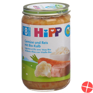 Hipp Gemüse U Reis M Kalbfleisch 8m Bio Glas 220
