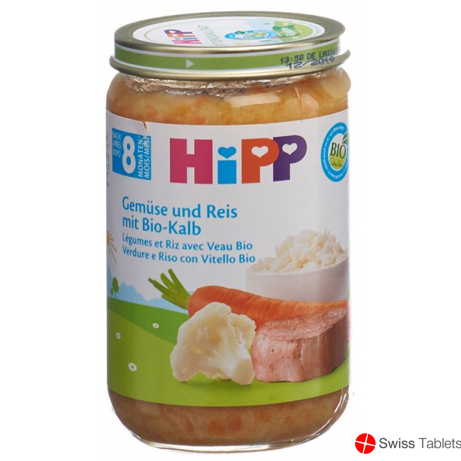 Hipp Gemüse U Reis M Kalbfleisch 8m Bio Glas 220 buy online