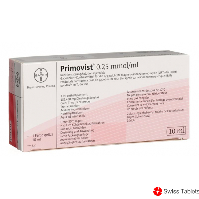 Primovist Injektionslösung 0.25 Mmol/ml Fertigspritze 10ml buy online