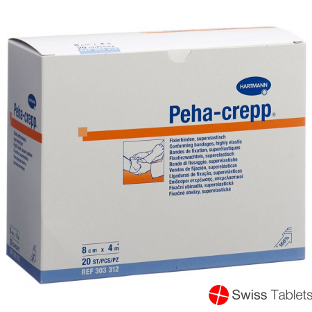 Peha Crepp S Kreppbinde 4mx8cm Weiss 20 Stück buy online