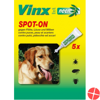 Vinx Bio Spot On Tropfen mit Neem Hund 5x 1ml Vinx Bio Spot On Tropfen mit Neem Hund 5x 1ml