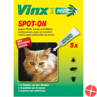 Vinx Bio Spot On Tropfen mit Neem Katze 5x 1ml Vinx Bio Spot On Tropfen mit Neem Katze 5x 1ml