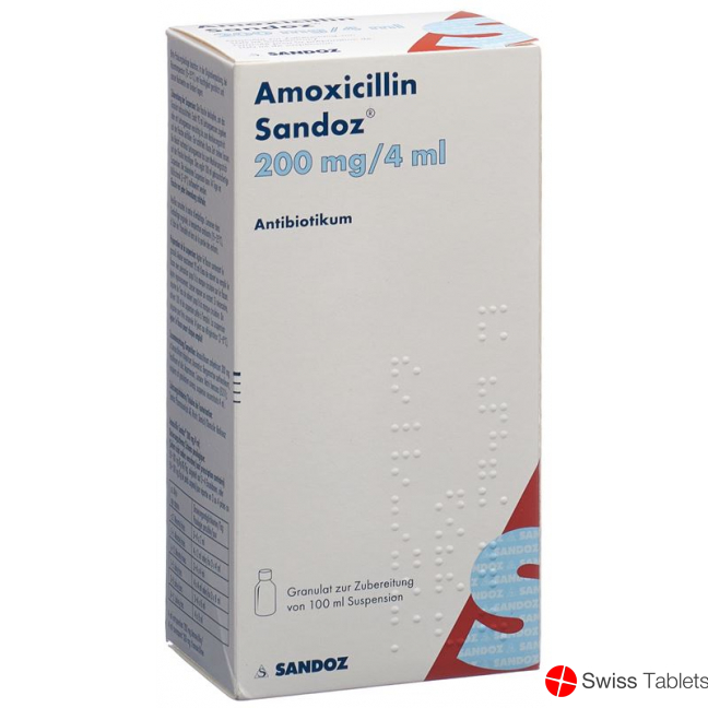 Amoxicillin Sandoz Granulat 200mg/4ml F Sus Flasche 100ml buy online