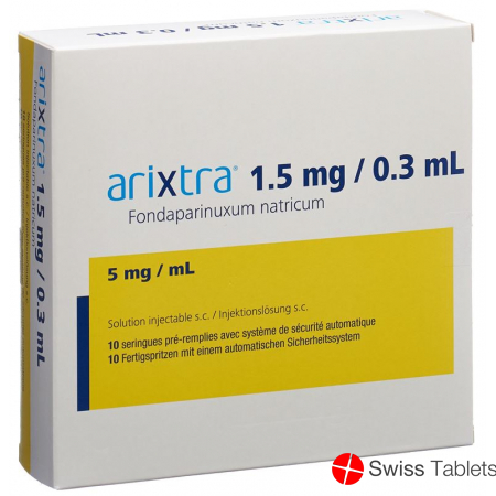Arixtra Injektionslösung 1.5mg/0.3ml 10 Fertigspritzen 0.3ml buy online