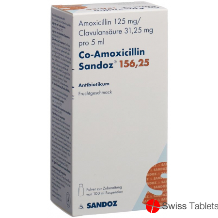 Co Amoxicillin Sandoz Pulver 156.25mg Suspension 100ml buy online