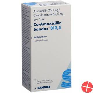 Co Amoxicillin Sandoz Pulver 312.5mg Suspension 100ml