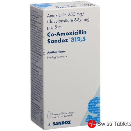 Co Amoxicillin Sandoz Pulver 312.5mg Suspension 100ml buy online