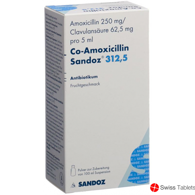 Co Amoxicillin Sandoz Pulver 312.5mg Suspension 100ml buy online