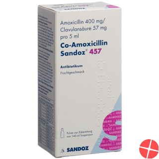 Co Amoxicillin Sandoz Pulver 457mg Suspension 140ml