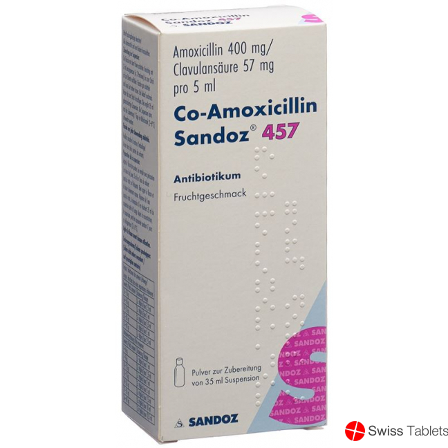 Co Amoxicillin Sandoz Pulver 457mg Suspension 35ml buy online
