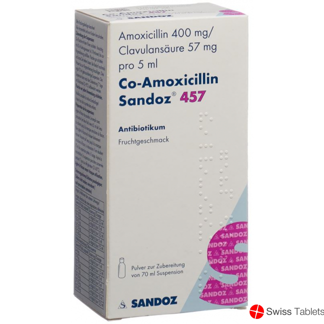 Co Amoxicillin Sandoz Pulver 457mg Suspension 70ml buy online