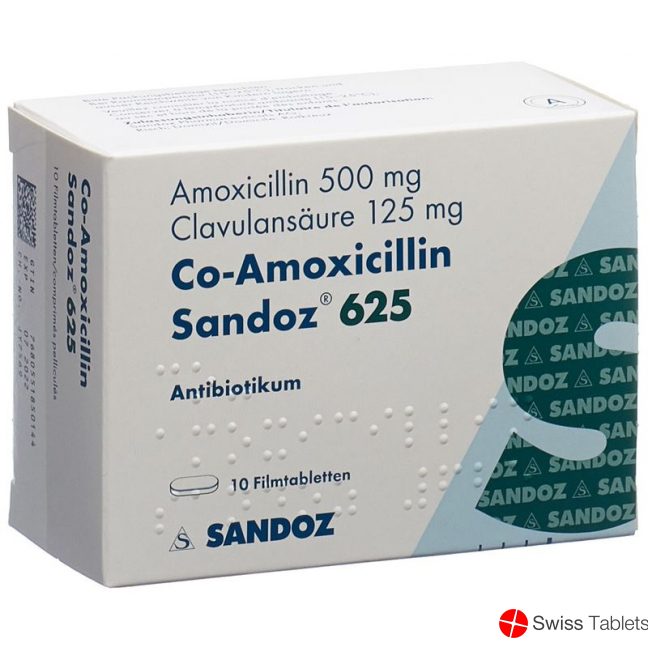 Co Amoxicillin Sandoz Filmtabletten 625mg 10 Stück buy online