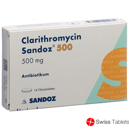 Clarithromycin Sandoz Filmtabletten 500mg 14 Stück buy online Clarithromycin Sandoz Filmtabletten 500mg 14 Stück buy online