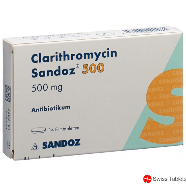 Clarithromycin Sandoz Filmtabletten 500mg 14 Stück buy online Clarithromycin Sandoz Filmtabletten 500mg 14 Stück buy online