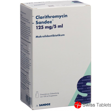 Clarithromycin Sandoz Suspension 125mg/5ml 100ml buy online Clarithromycin Sandoz Suspension 125mg/5ml 100ml buy online