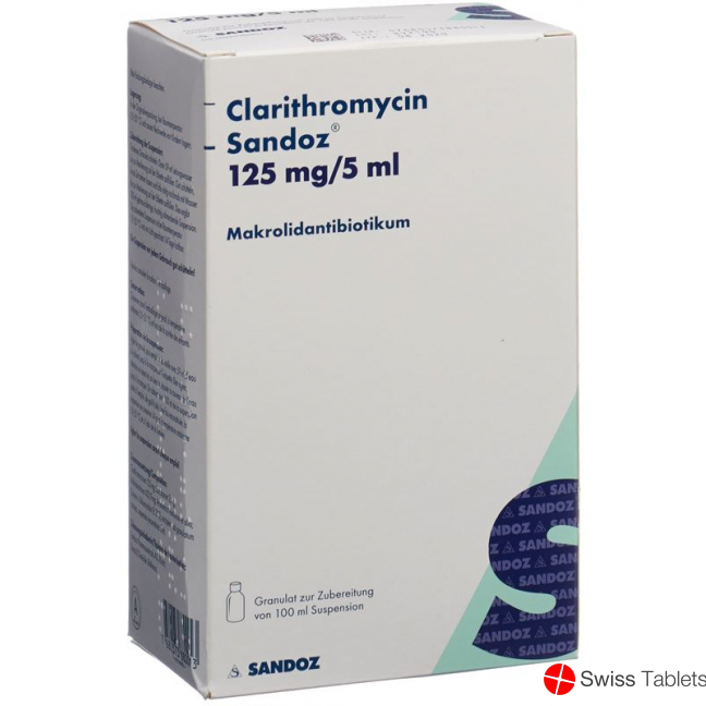 Clarithromycin Sandoz Suspension 125mg/5ml 100ml buy online Clarithromycin Sandoz Suspension 125mg/5ml 100ml buy online