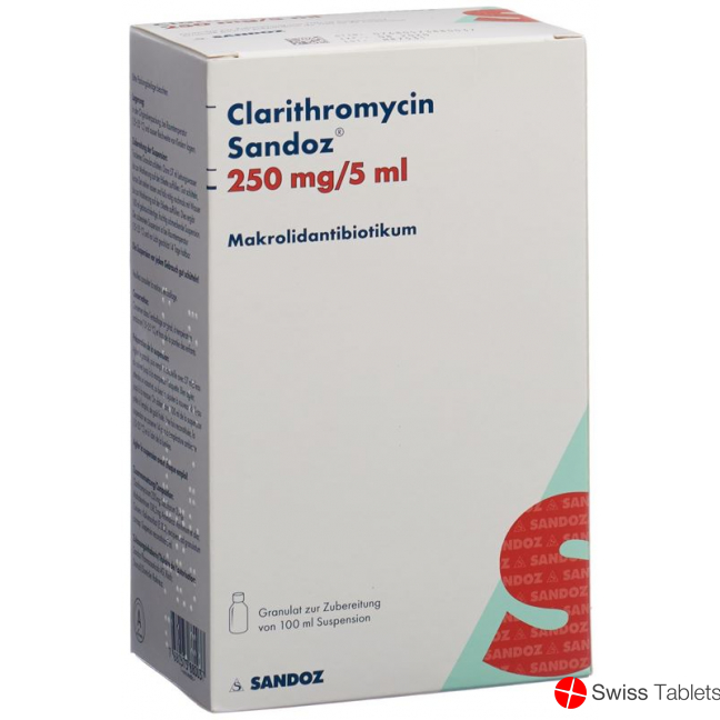 Clarithromycin Sandoz Suspension 250mg/5ml 100ml buy online Clarithromycin Sandoz Suspension 250mg/5ml 100ml buy online