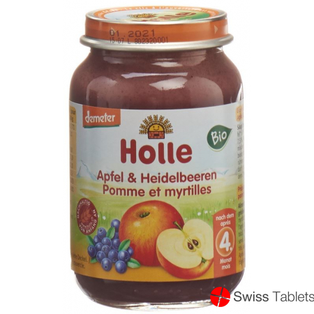 Holle Apple & Blueberries from the 4 month Organic 190g buy online