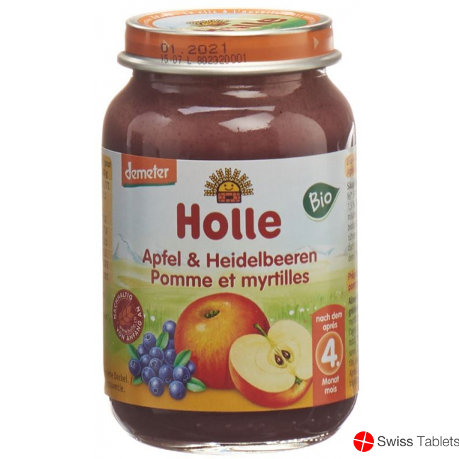 Holle Apple & Blueberries from the 4 month Organic 190g buy online