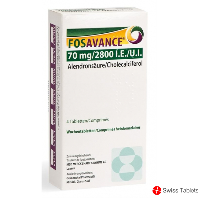 Fosavance Wochentabletten 70/2800 4 Stück buy online