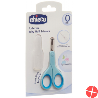 Chicco baby scissors with protective cap light blue