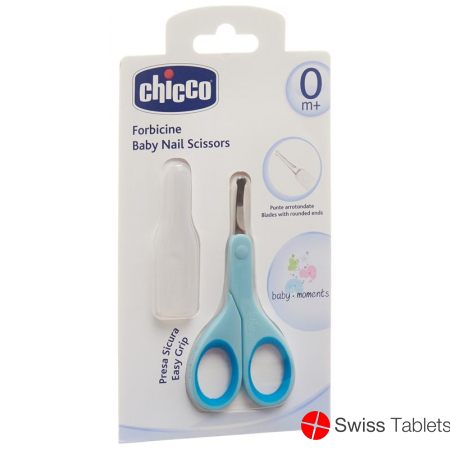 Chicco baby scissors with protective cap light blue buy online