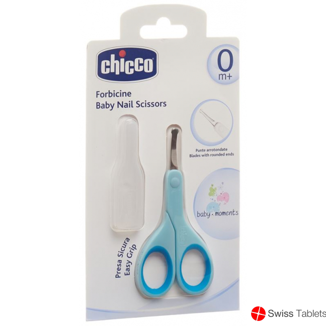 Chicco baby scissors with protective cap light blue buy online