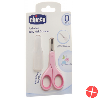 Chicco baby scissors with pink protective cap