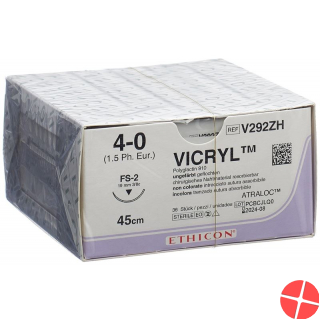 Vicryl 45cm Ungefaerbt 4-0 Fs-2 36 Stück