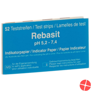 Rebasit Indikatorpapier Streifen Ph5.2-7.4 52 Stück