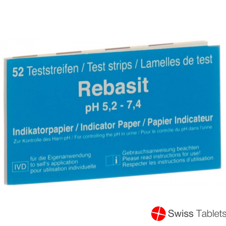 Rebasit Indikatorpapier Streifen Ph5.2-7.4 52 Stück buy online