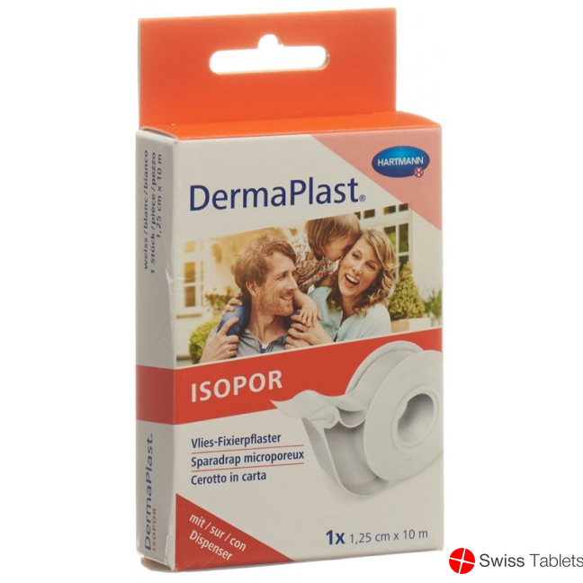 Dermaplast Isopor Fixierpflaster 10mx1.25cm Vlies Weiss Dispenser buy online