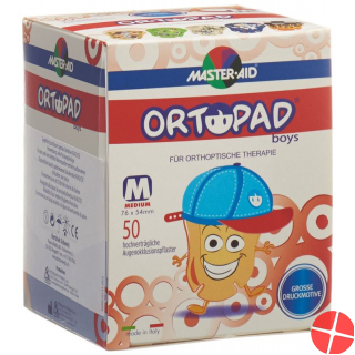 Ortopad Occlusionspflast Medium Boys 2-4j 50 Stück