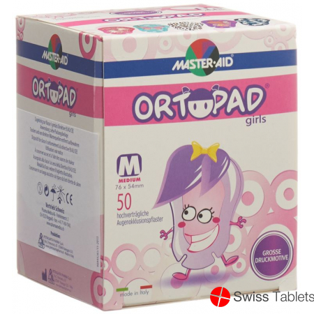 Ortopad Occlusionspflast Medium Girl 2-4j 50 Stück buy online