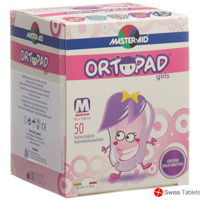 Ortopad Occlusionspflast Medium Girl 2-4j 50 Stück buy online