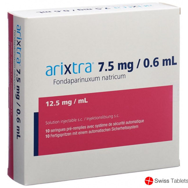 Arixtra Injektionslösung 7.5mg/0.6ml 10 Fertigspritzen 0.6ml buy online