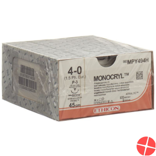 Monocryl 45cm Ungefaerbt 4-0 P-3 Multip 36 Stück