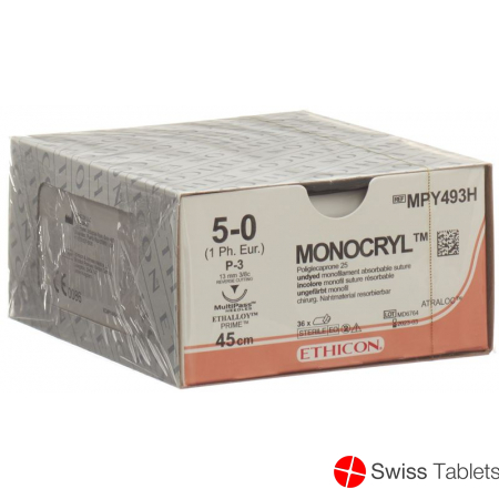 Monocryl 45cm Ungefaerbt 5-0 P-3 Multip 36 Stück buy online