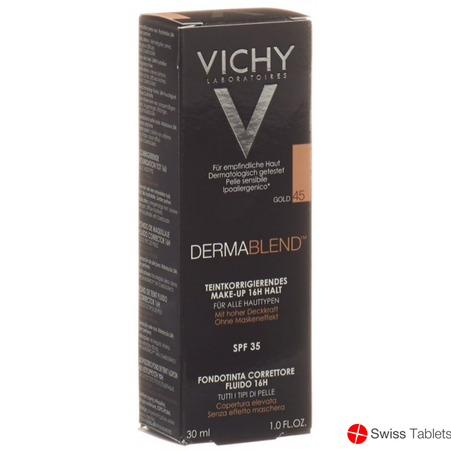 Vichy Dermablend complexion correcting make-up 45 gold 30ml buy online