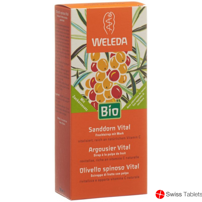 Weleda Sanddorn Vital Sirup Flasche 250ml buy online