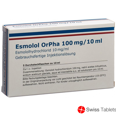 Esmolol Orpha Infusionslösung 100mg/10ml 5 Durchstechflaschen 10ml buy online