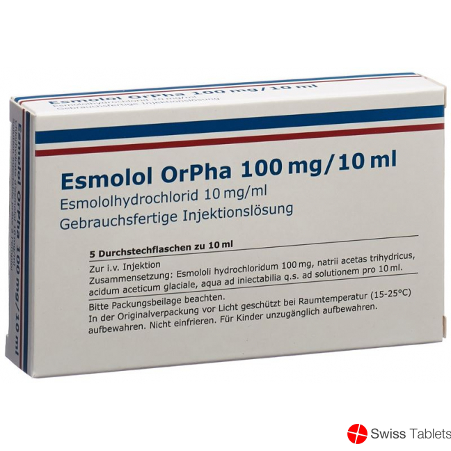 Esmolol Orpha Infusionslösung 100mg/10ml 5 Durchstechflaschen 10ml buy online