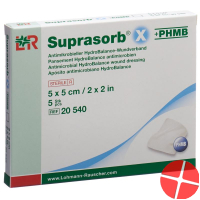 Suprasorb X + Phmb Wundverband Hydrobalance 5x5cm Steril 5 Stück
