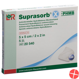 Suprasorb X + Phmb Wundverband Hydrobalance 5x5cm Steril 5 Stück